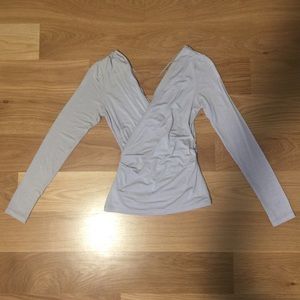 Free People Faux Wrap Top w/ Double V-Neck